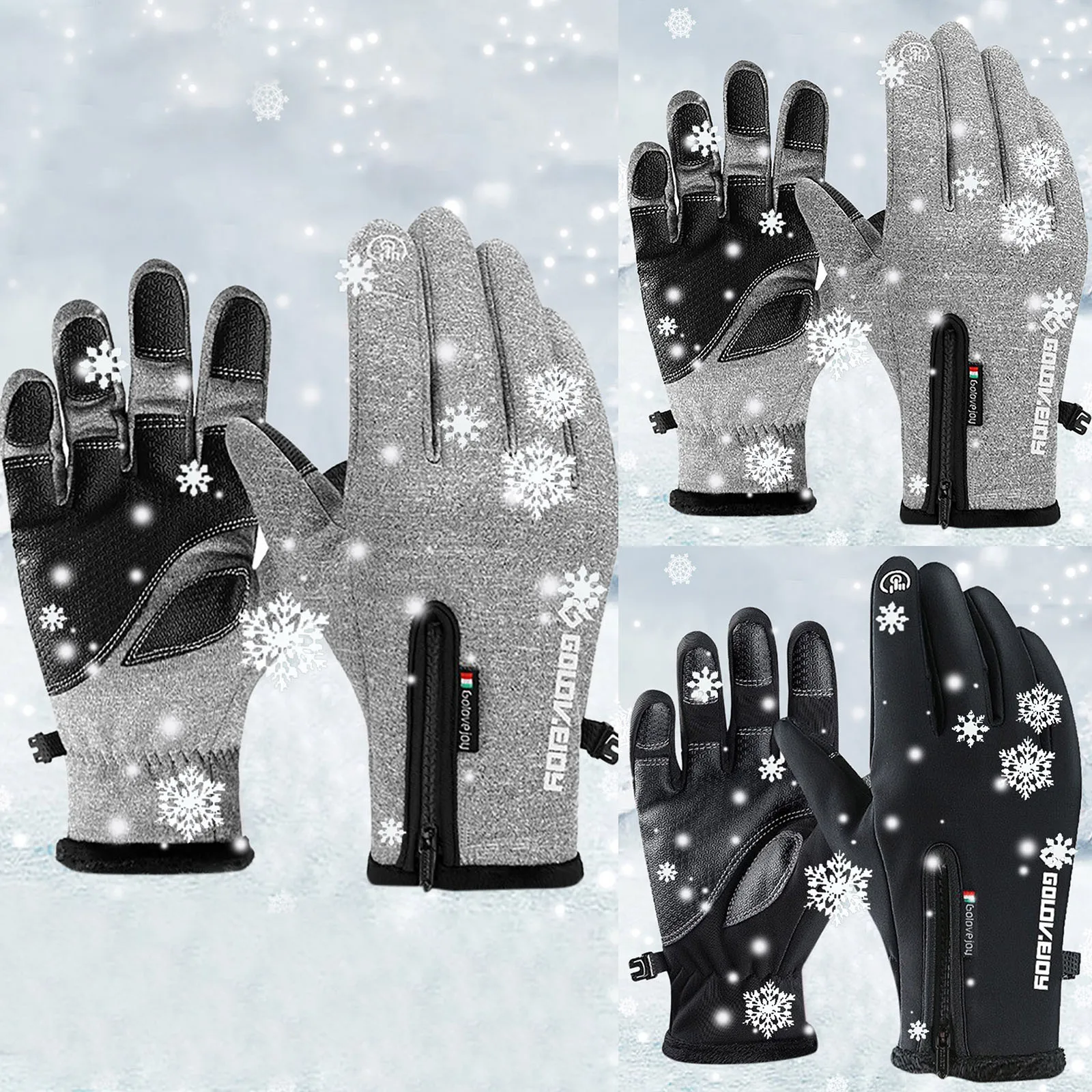 

Women Mittens Gloves Thickened In Autumn And Winter Warm And Comfortable Touchable Screen Gloves For Outdoor Riding Waterproof