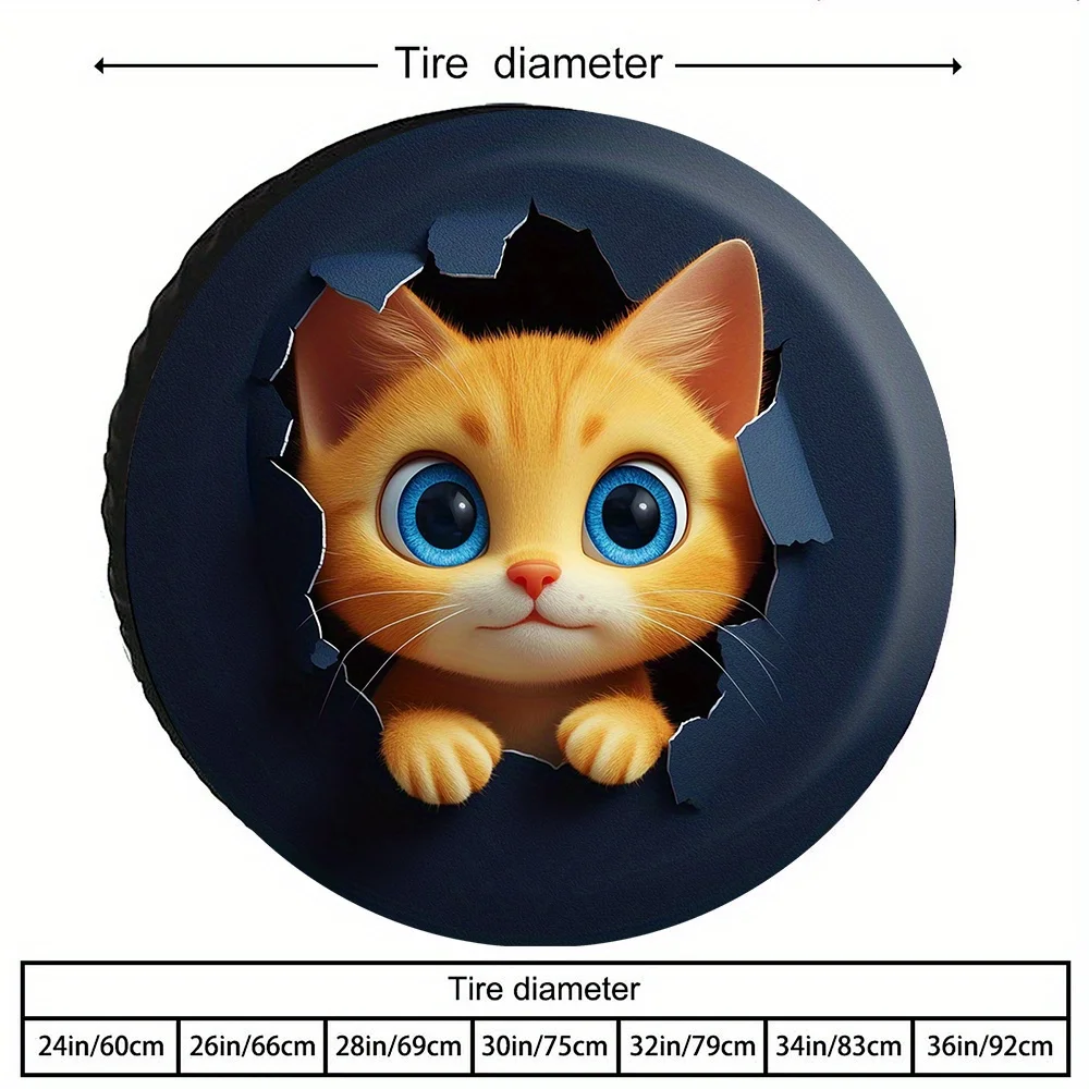 Фото Симпатичный чехол для шин Holey Cute Cat, очаровательный и креативный дизайн, подходит для пикапов/джипов/кроссоверов/купе, очень забавный и привлекательный для глаз. №3