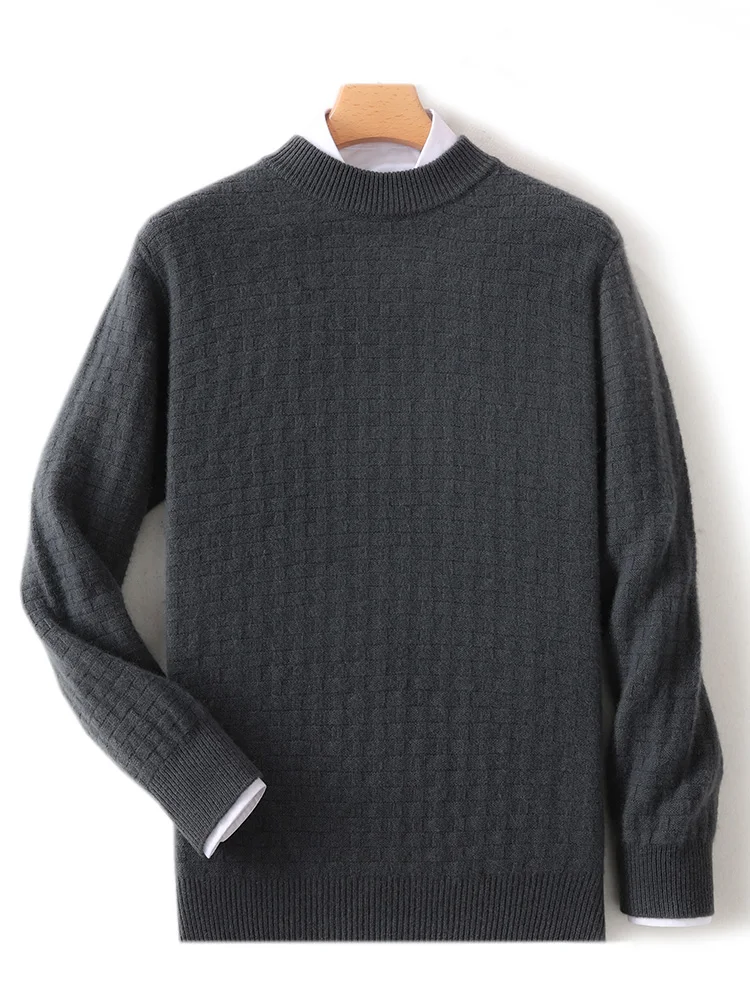 Осень/зима 2023 новый мужской кашемировый свитер из 100% чистого кашемира с высоким