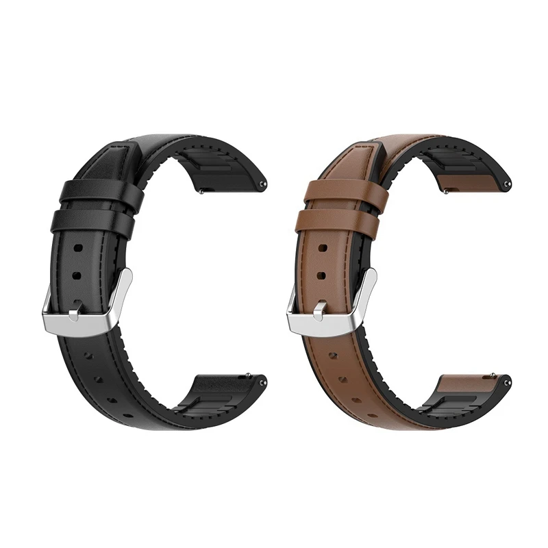 

2X Leather Watchband Strap For Huawei Watch GT2 Pro Bracelet Band 22Mm Wristband For Huawei WATCH Gt 2 Pro Black & Brown