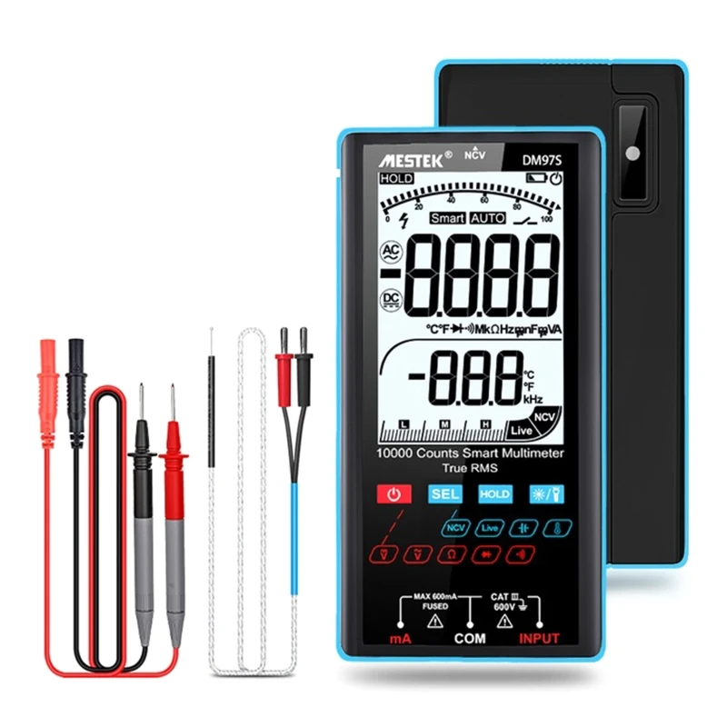 

Digital Multimeter 9999 Counts TRMS Auto Ranging NCV Tester DC AC Voltage Current Meter Temperature Capacitance Tester