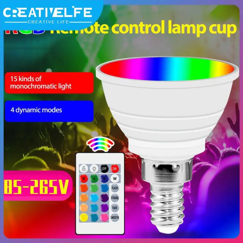 

LED Lamp Cup Lighting Bulbs Remote Control Colorful E27RGB Lamp Cup Smart Color GU10 Color Background Decorative Downlight