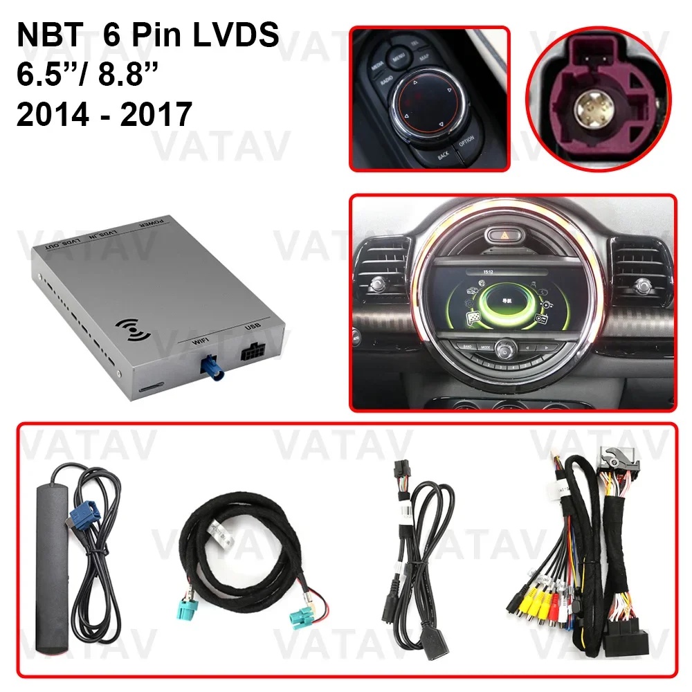 

Беспроводной Carplay для MINI Cooper JWC R55 R56 R57 F55 F56 F57 Countryman F60 R60 Peaceman R61 CCC CIC NBT Android Auto Module Box