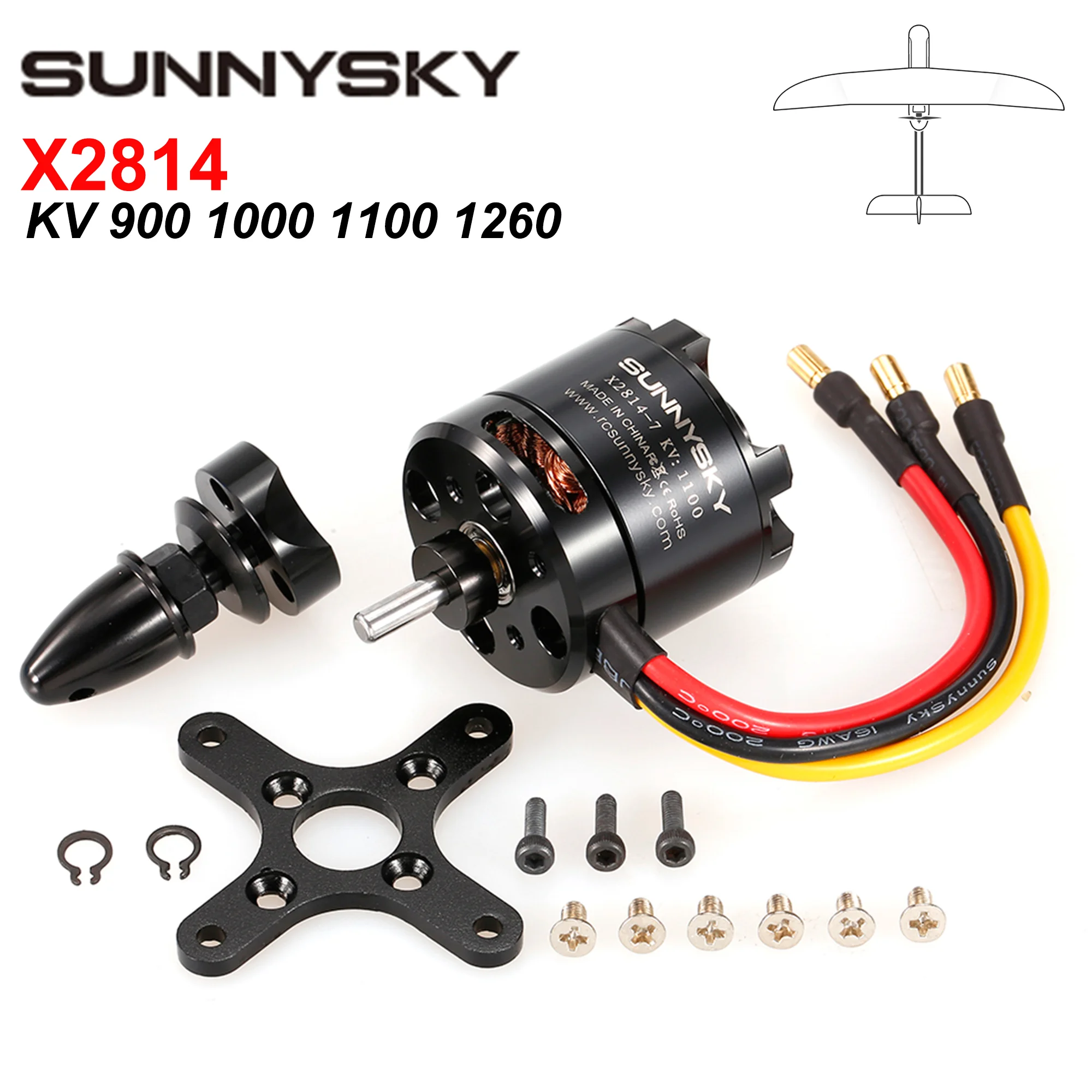 Оригинальный бесщеточный мотор SUNNYSKY X2814 900KV 1000KV 1100KV 1250KV Outrunner для радиоуправляемых 3D квадрокоптеров самолетов