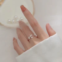 factory price trendy hollow knot bow zircon female ring original designinlaid zircon women wedding engagement ring