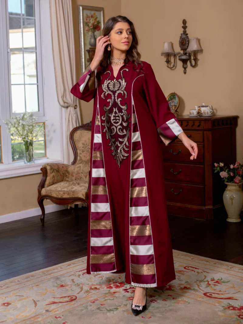 Eid Prayer Dress Stand Collar Muslim Abaya Abaya Women Turkey Embroidery Abayas Vestidos Morocco Party Dresses Kaftan Gown Robe