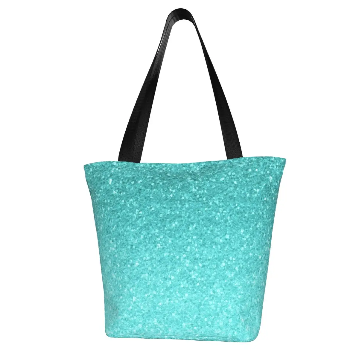 

Blue Glitter Sequins Shopping Bag Sparkle Mermaid Print Work Cloth Handbags Woman Fashion Funny Bags