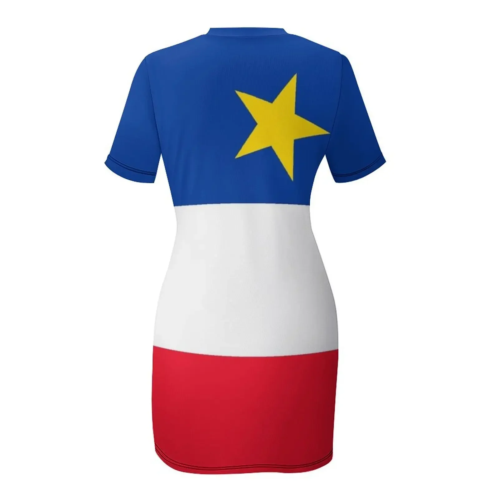 Фото Платье с коротким рукавом Acadian Flag, женские вечерние платья, летнее платье 2026, повседневное платье для вечеринок, элегантное роскошное платье для женщин. №5