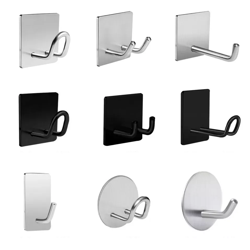 

Wall Hooks Stainless Steel Kitchen Organizer Multifunction Storage Clothers Rack Bathroom Hooks Strong Key Holder