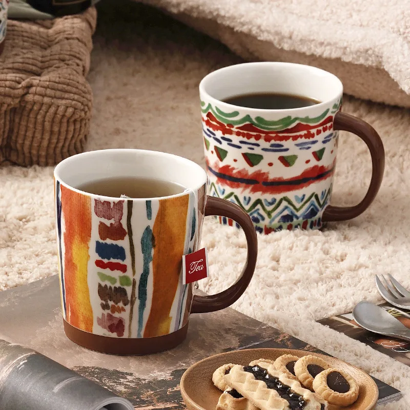 

Bohemian Style RETRO MUG Ceramic Cup High Color Coffee Cup Office Cup Water Cup