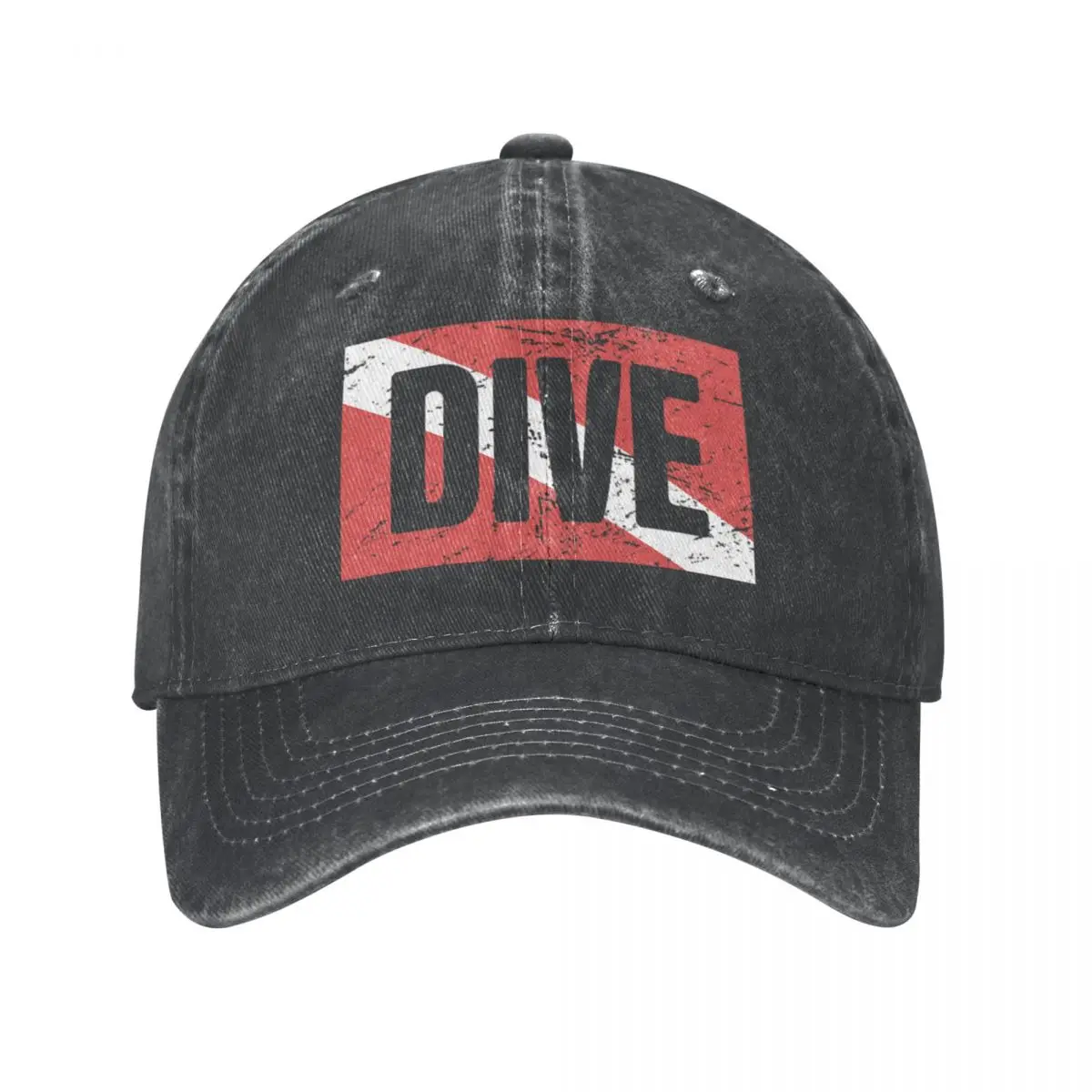 

Scuba Dive Flag Baseball Cap Accessories Vintage Distressed Washed Diver Down Dad Hat Men Women Outdoor Activities