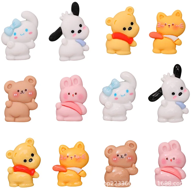 

10pcs Sanrioed Pochacco Simulated resin Accessories Hairpin Diy Material Cream Glue Phone Case Decoration