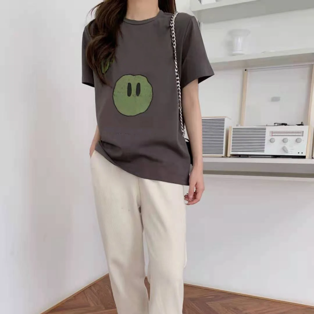 Летняя новая женская футболка из 100% хлопка с коротким рукавом