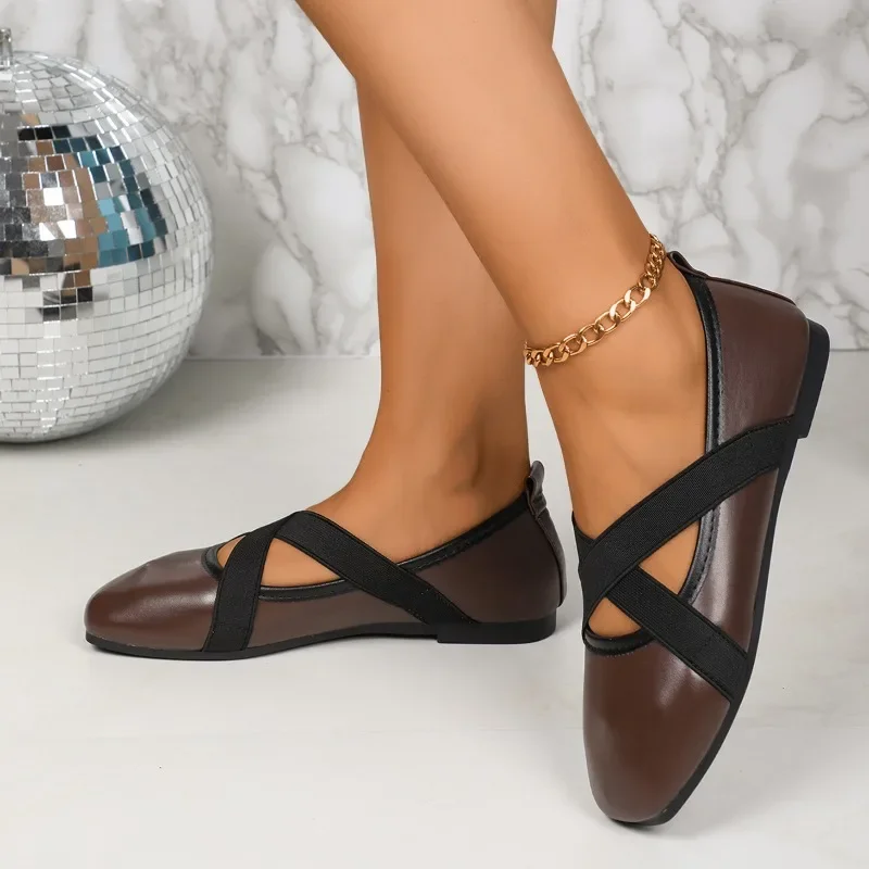 Туфли для женщин 2024 высококачественные женские туфли без шнуровки на плоской