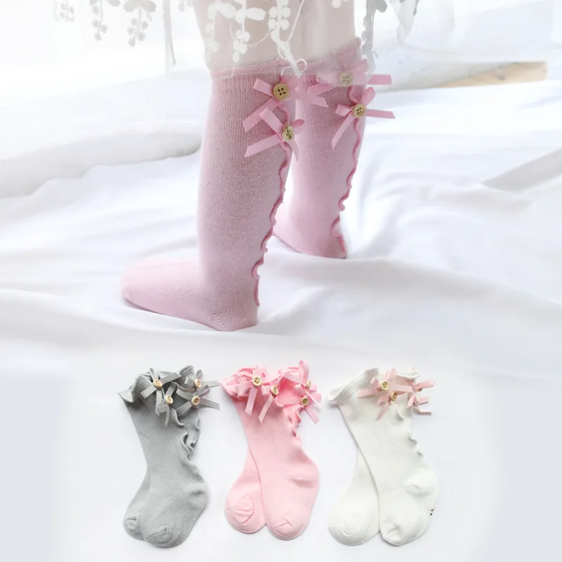

New Baby Girls Socks Long Socks Kids Knee Lengths Soft Cotton Baby Socks Kids 0-8 Years Knee High Socks Korean Baby Clothes