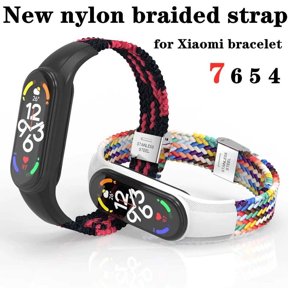 Nylon Braided Strap For Xiaomi Mi6 Mi5 Wristband Nylon Braided Watch Band For Xiaomi Smart Bracelet Series MI 6 5