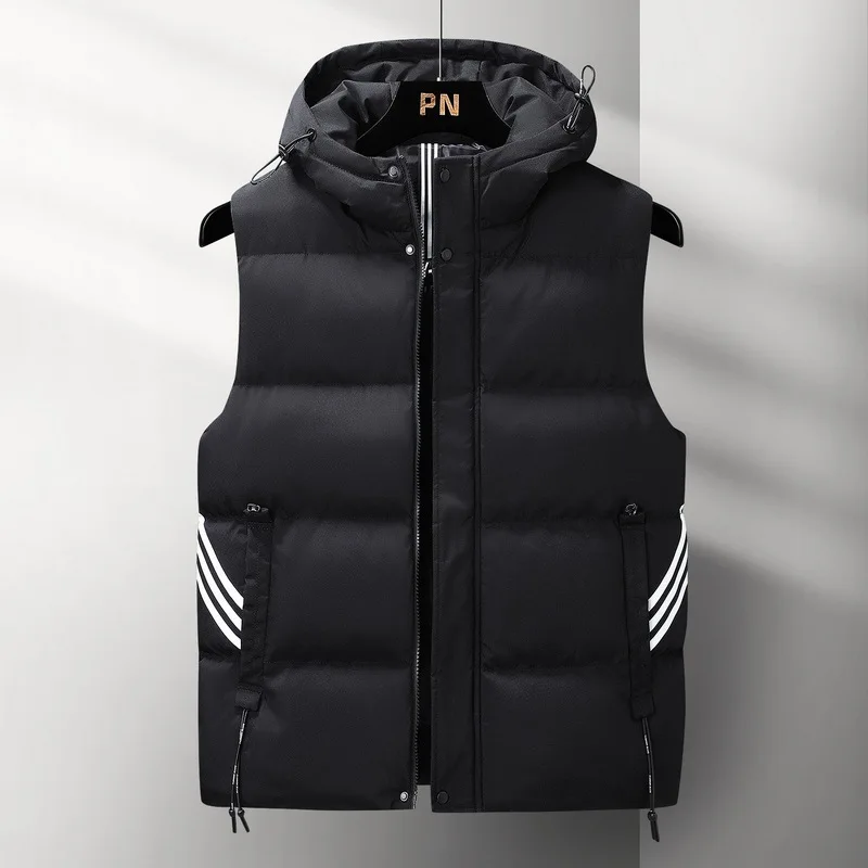 

Men's Winter Outdoor Cotton Vest Plus Size Warm Windproof Sleeveless Zip Jacket Coat Men Clothing Male Sport Casual Waistcoat