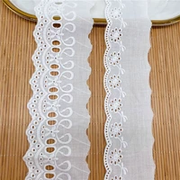 15yards embroidery white cotton lace trim 6 2cm hight quality diy hometextile clothes edge wrapping cotton ribbon tape