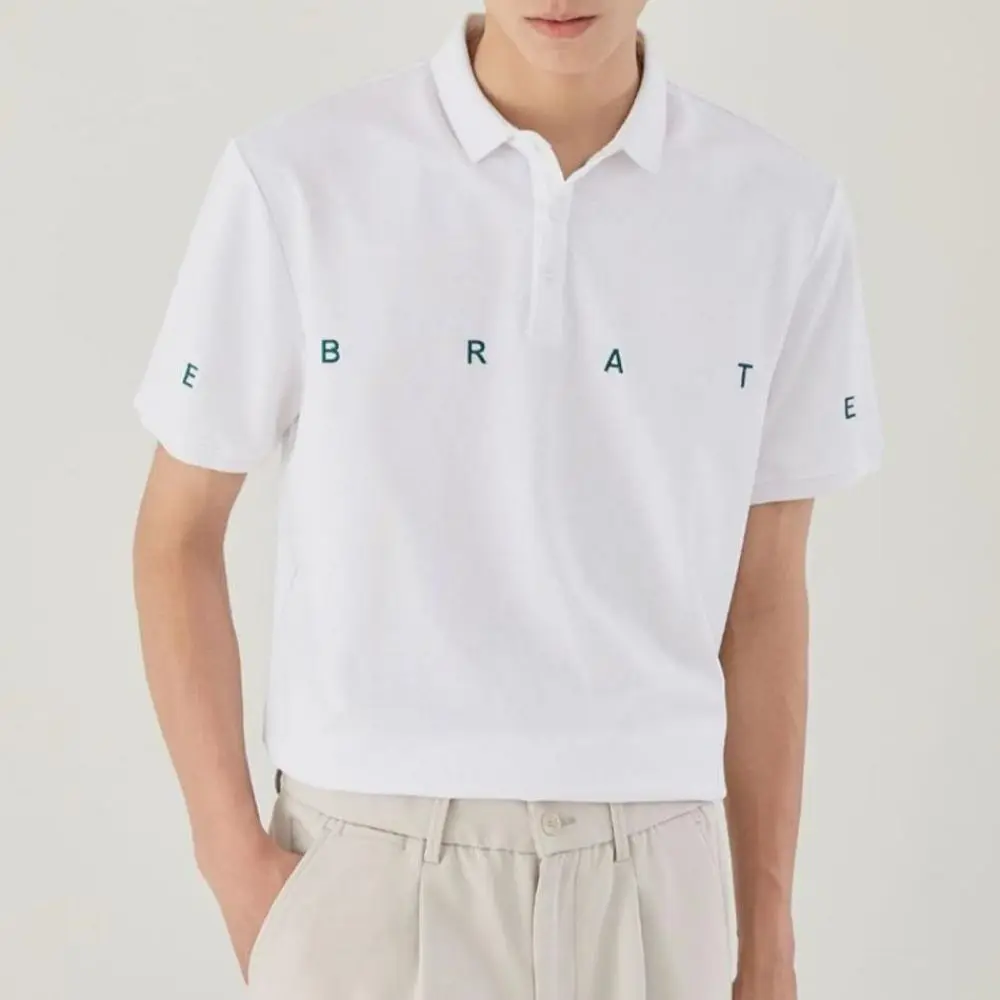 

Men Polo shirt Short Sleeve Summer Solid Printed Tops Casual Fashion Small Letter Loose Casual Tops Classic Harajuku