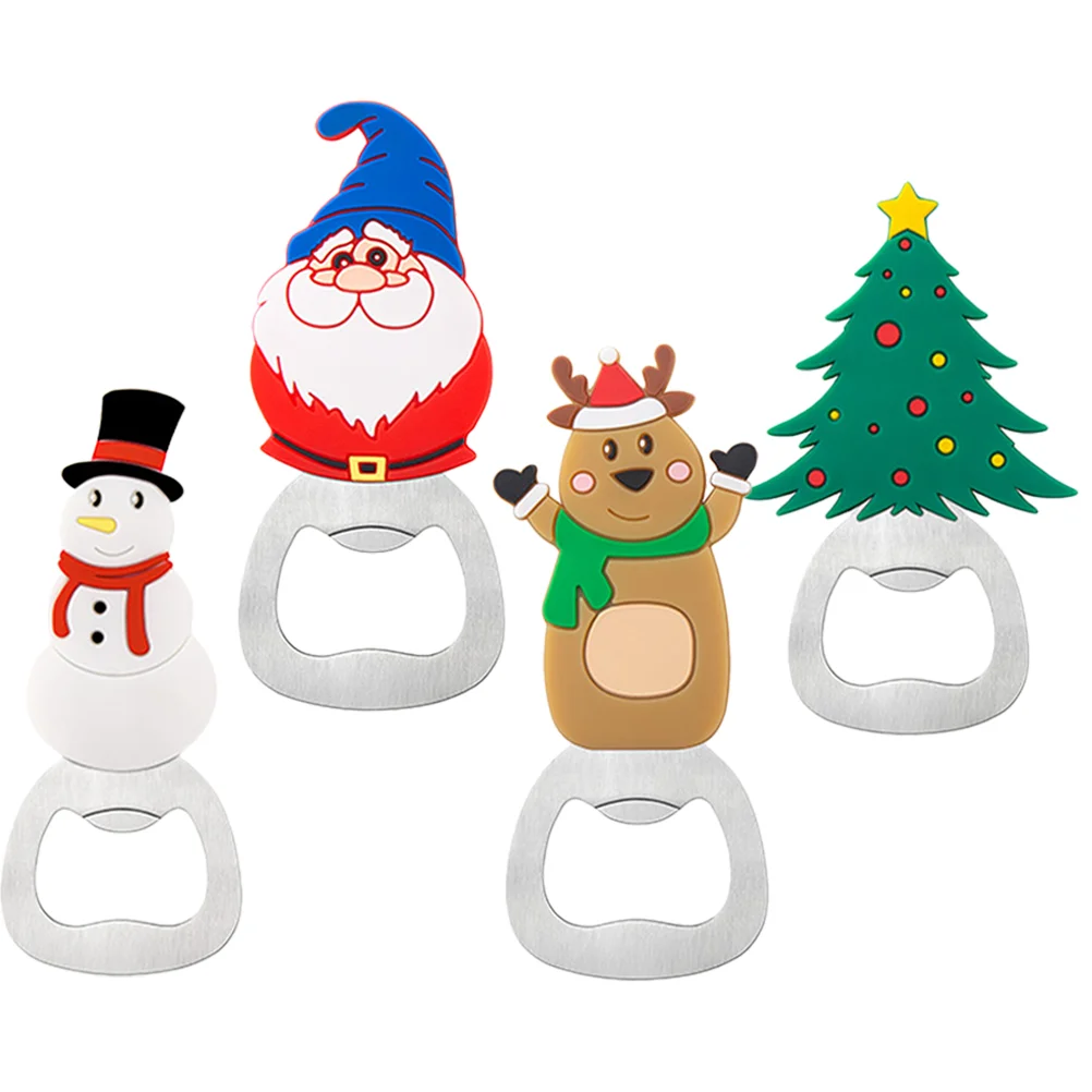 

Opener Bottle Beer Christmas Canopeners Partytool Lid Metal Holiday Cap Bar Santa Snowman Tree Favors Accessories Stopper