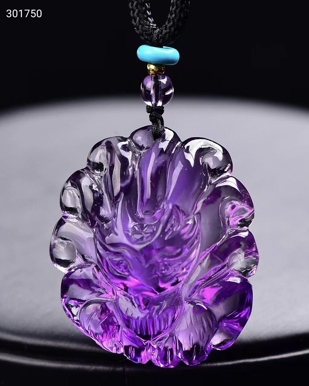 

Natural Purple Amethyst Quartz 9 Tails Fox Pendant Rare Women Men 33*29*13mm Carved Amethyst Fox Necklace Jewelry AAAAA