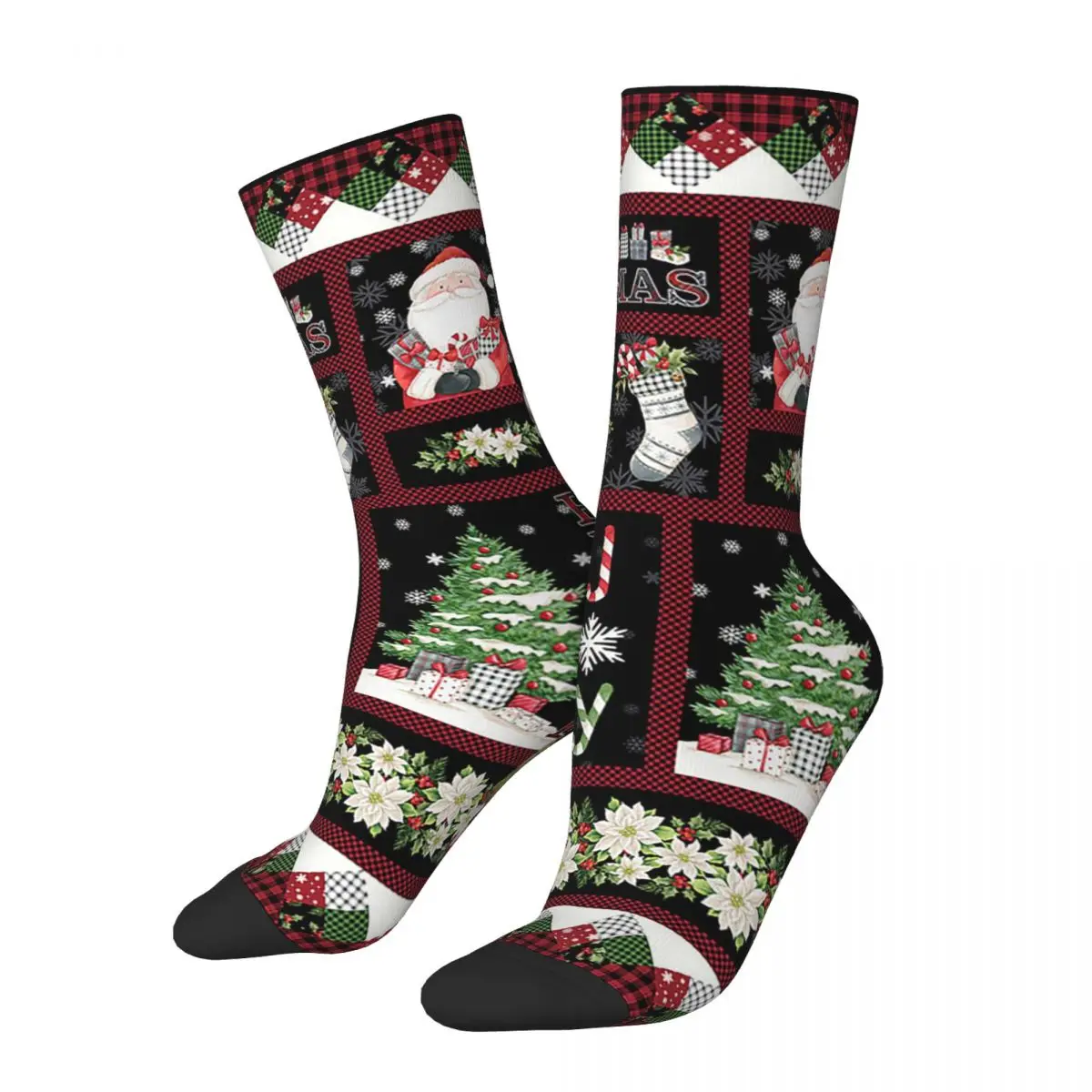 

Модные скандинавские рождественские футбольные носки, новый год, Санта-Клаус, полиэстер, носки унисекс, Нескользящие