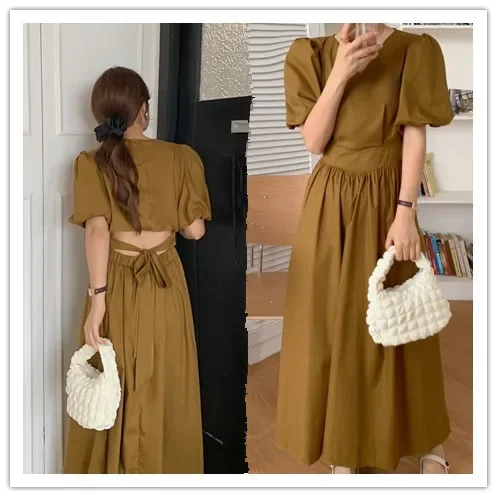 Шикарные корейские утягивающие платья с v-образным вырезом и короткими рукавами