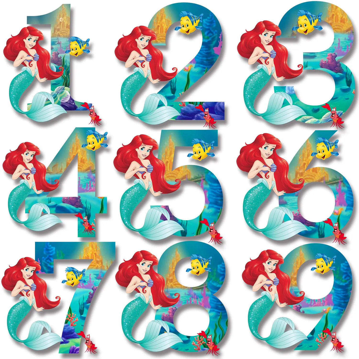 

Little Mermaid Disney Princess Patches for clothing Iron-on Transfers Patches for Kids Clothing Jacket
