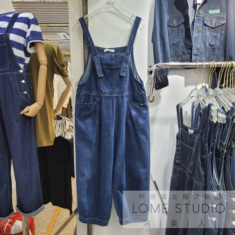 

Женские джинсовые подтяжки из тонкого материала, свободные подтяжки из мягкого денима с широкими штанинами, Комбинезоны для женщин, лето 2022