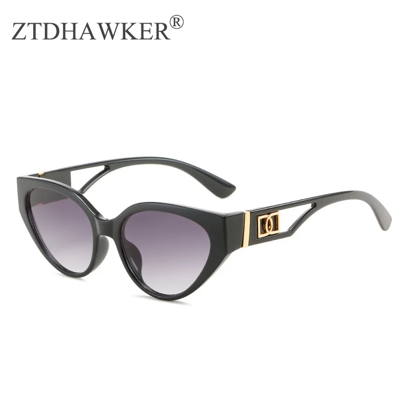 

2022 New Versatile Sexy Cat's Eye Sunglasses Women's Personalized Hollow Out Fashion Glasses UV400 Fashion Street Shot