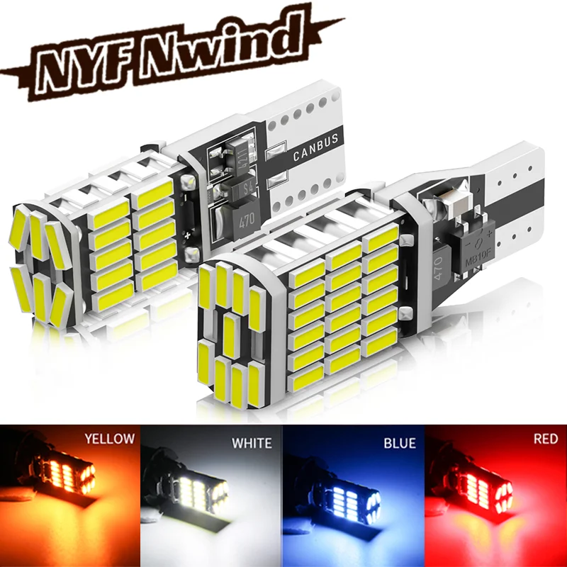 2 шт., Автомобильные светодиодные лампы T10 W5W T15 W16W 4014SMD