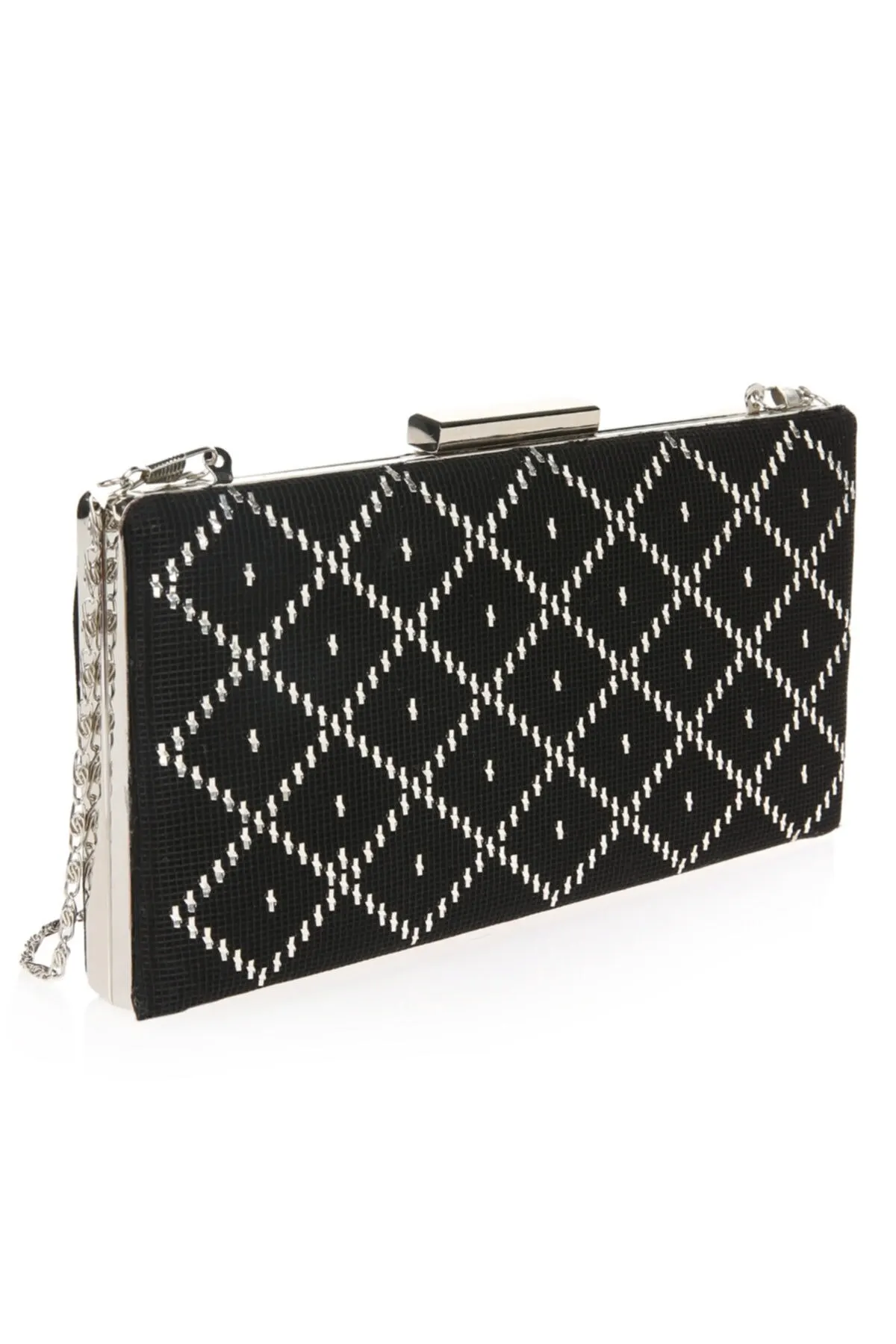 

Women Evening Bag Black Wire Cut Clutch Bags With Chain Shoulder Bag Ladies Handbags Wallets Evening Bag For Wedding Party