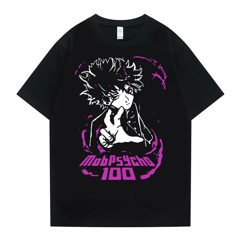 

Japanese Anime Mob Psycho 100 T-shirts Men Women Fashion Vintage Streetwear Manga Mobu Saiko Hyaku Tees Shigeo Kageyama Tshirt