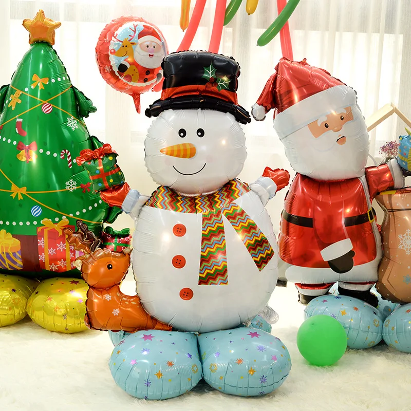 

Large Christmas Standing Balloon Santa Claus Snowman Xmas Tree Balloon Christmas Party Home Decorations Navidad 2024 New Year