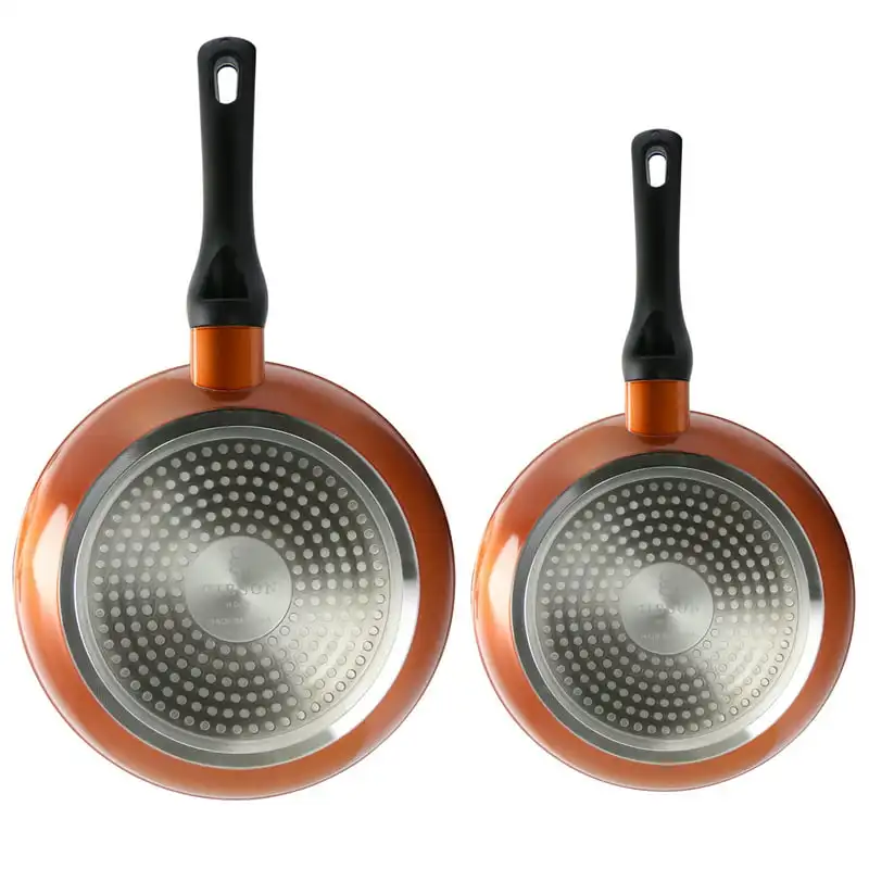 

2023 New NEW 2pc 10" & 8" Frying Pan in Metallic Copper Cookware Set Cooking Pots and Pans Set Include Frying Pans