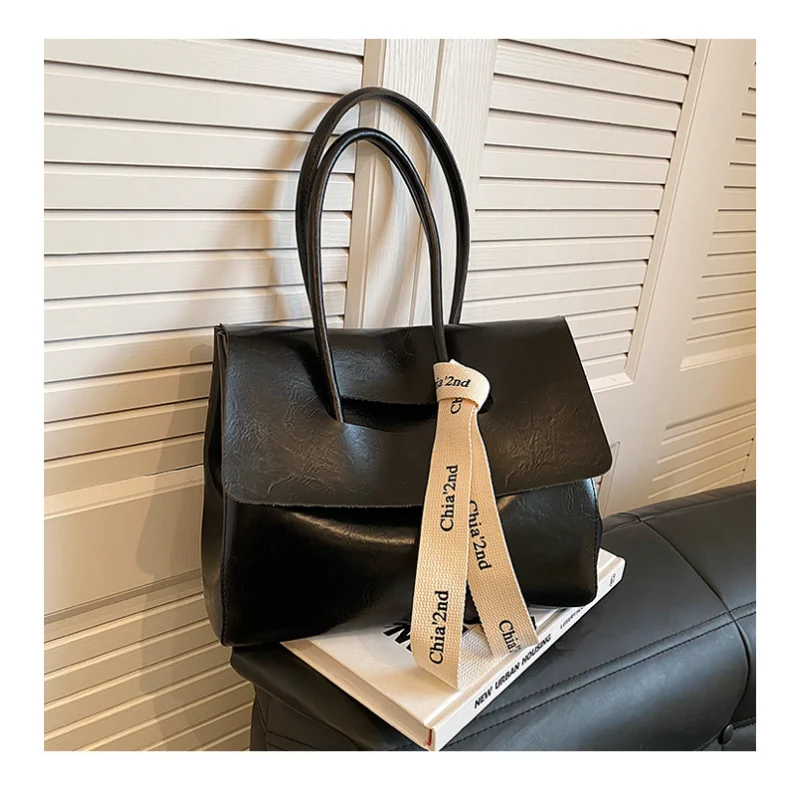 

Large Capacity Tote Bags Vintage Premium Ribbon Shoulder Bag Versatile Commuter Shoulder Underarm Bag Luxury Handbags for Women