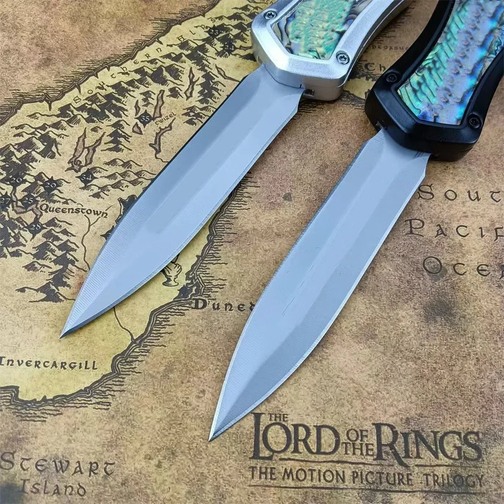 Тактический Уличный Нож 440C Лезвие Из Цинкового Сплава Инкрустированная Ручкой