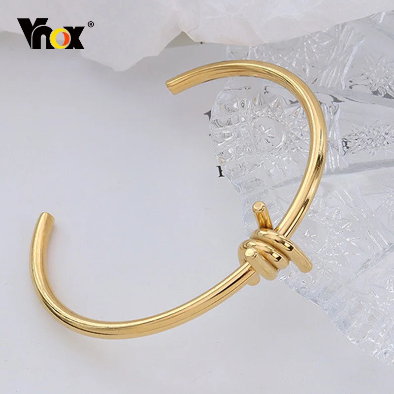 

Vnox Stylish New Arrival Bangles for Women, Knot Cuff Bracelet, Chic Cool Girl Street Jewelry