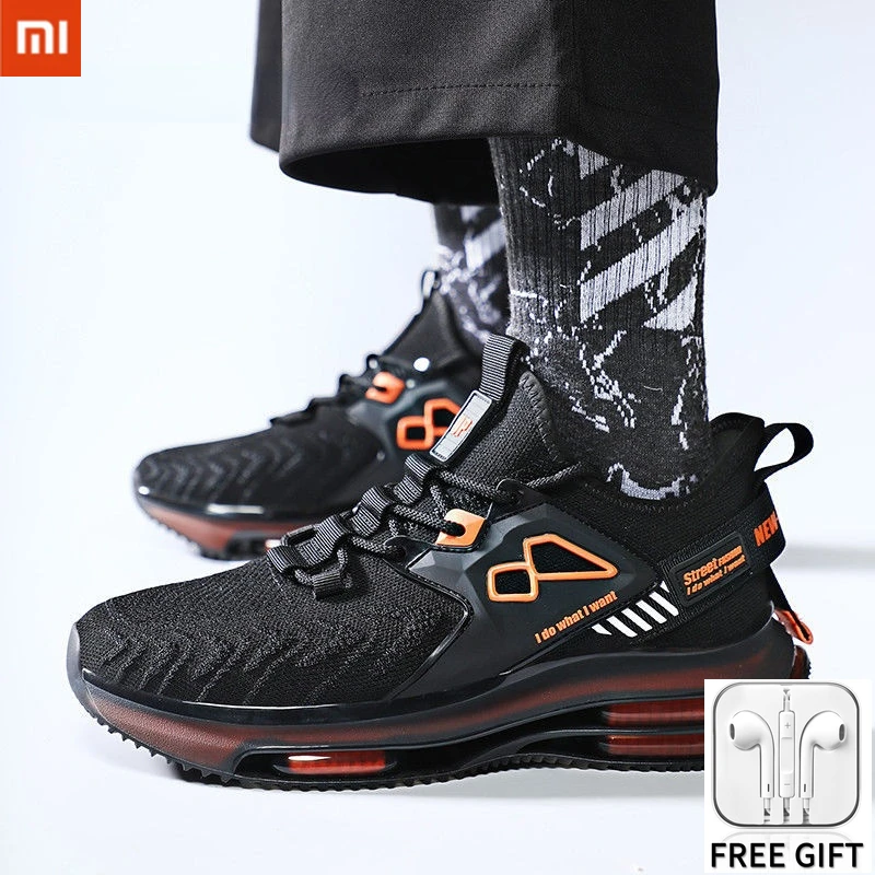 

Xiaomi Mijia Men's New Lightweight Breathable Mesh Air Cushion Casual Sneakers Black Wear-resistant Comfortable Running Shoes