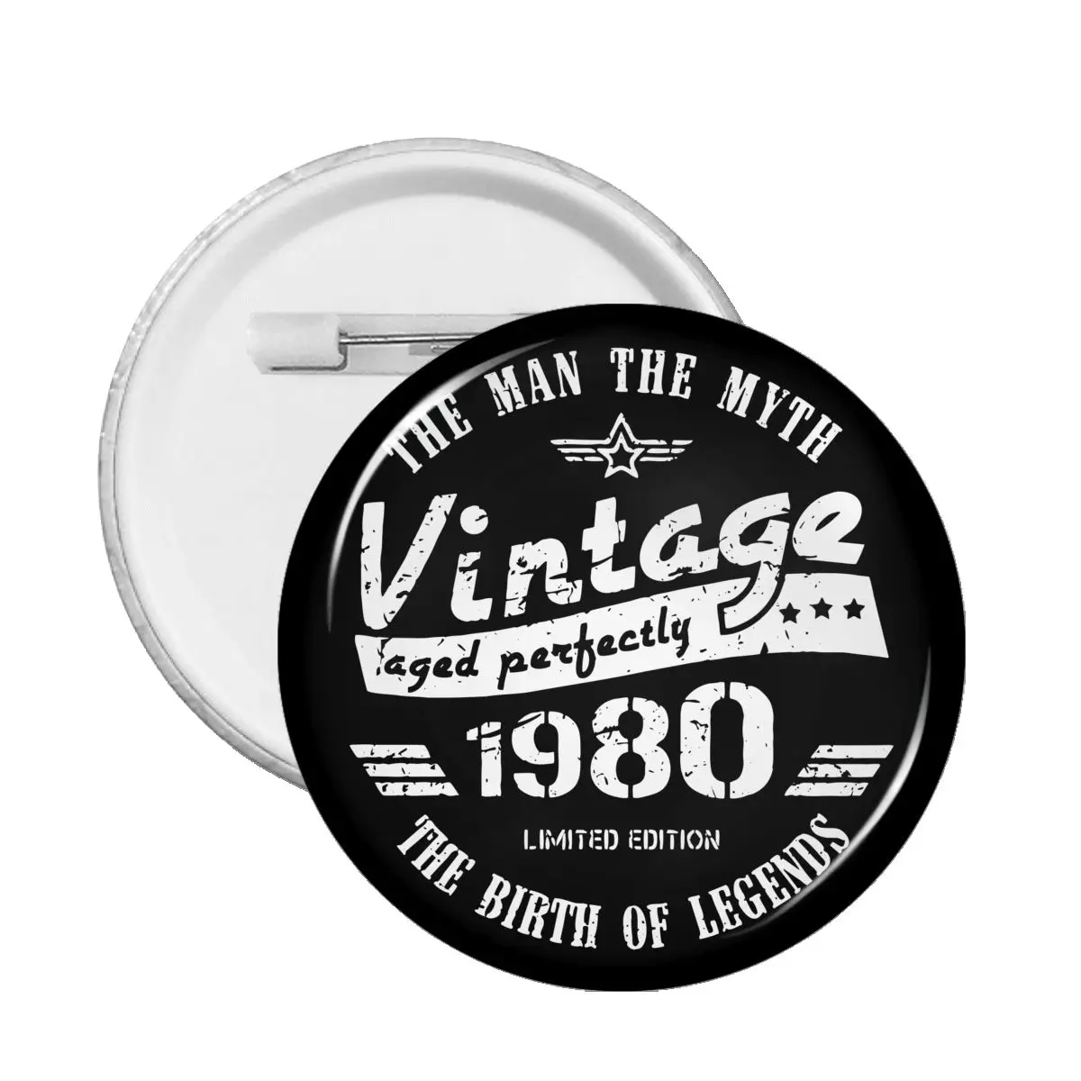 

PVC Vintage 1980 Limited Edition Collar Badge Fashion Badge Born In 1980 Lapel Pins Brooches for Hat