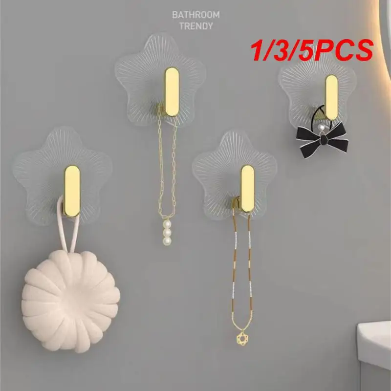 

1/3/5PCS Reusable Traceless Hook Strong Adhesive Sticky Hook Home Supplies Hook Multi-functional Design Elegant Storage