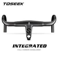 toseek carbon road integrated handlebar 28 6mm carbon handlebars for road racing bicycles handle bar bicycle parts