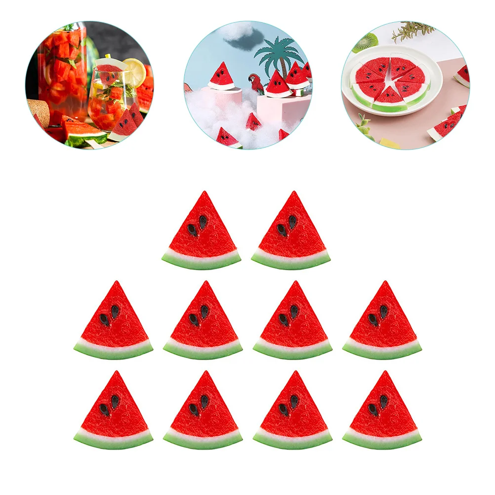 

10 Pcs Simulated Watermelon Slices Fruit Party Decorations Home Fake Mini Simulation