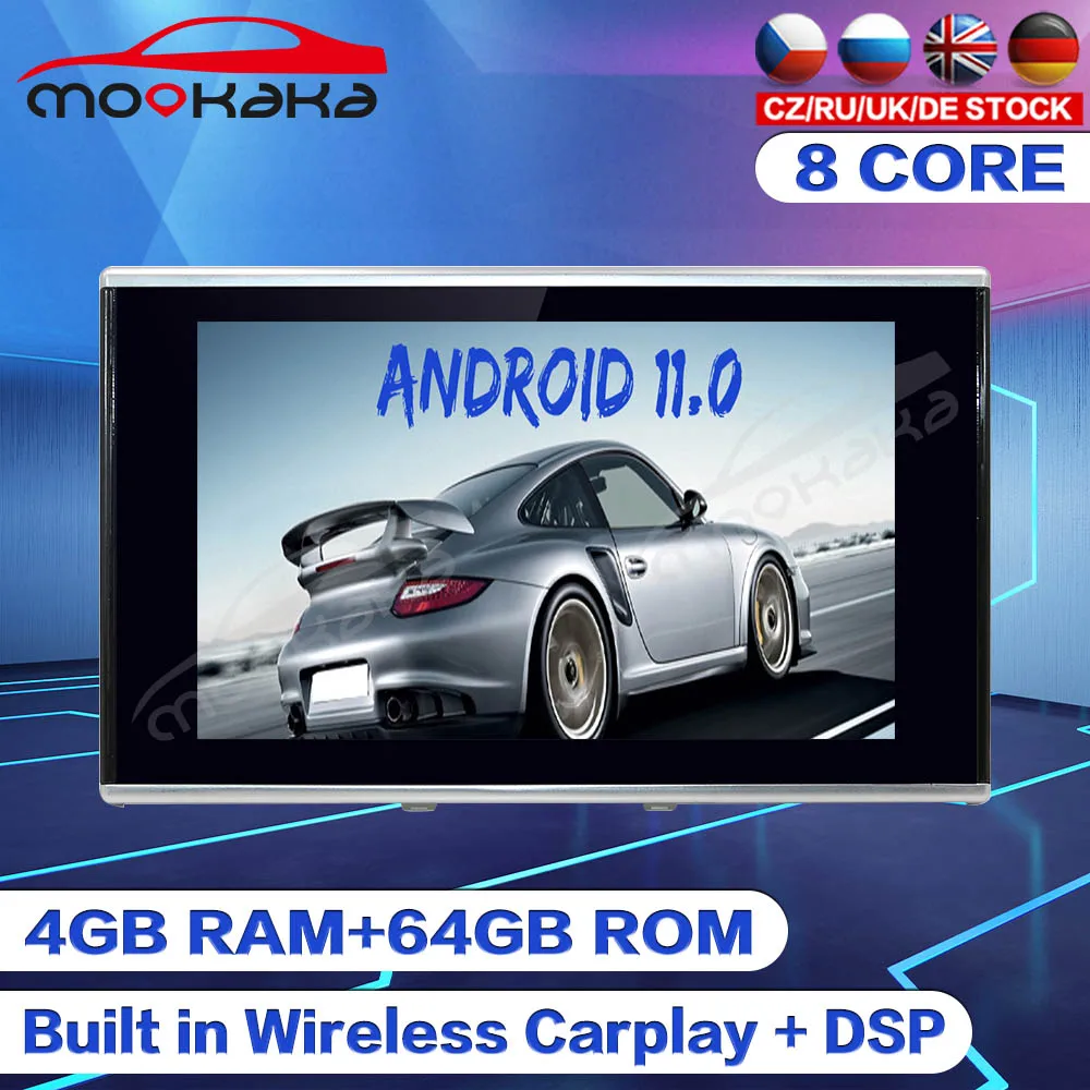

MOOKAKA Android для Audi A6L 2016-2018 Автомобильная стерео Беспроводная CarPlay DSP Автомобильная GPS-навигация Сменное головное устройство