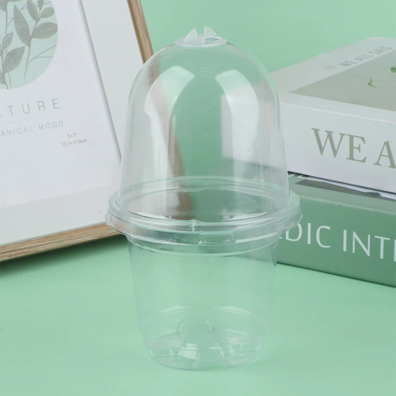 Прозрачный пластиковый горшок с крышкой для выращивания семян домашних животных