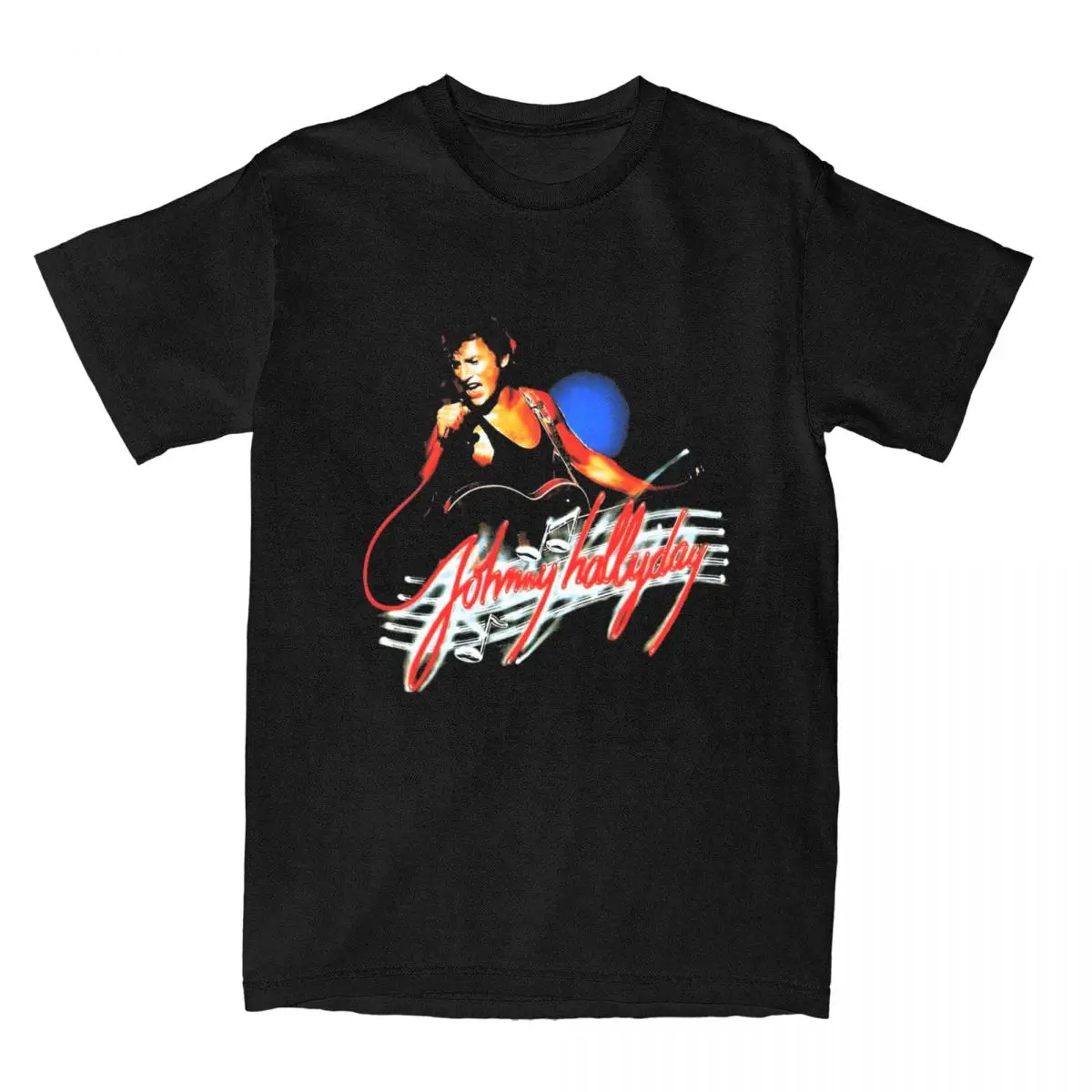 Mężczyźni Kobiety T-Shirt Johnny Hallyday Vintage 100% Bawełna Koszulka z krótkim rękawem Muzyka rockowa T Shirt Crewneck Odzież 6XL
