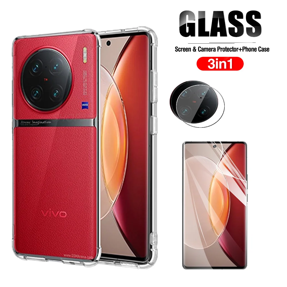 Vivo x90pro чехол Противоударная прозрачная защитная пленка для экрана для Vivo x90 x 90 pro 90pro plus pro + 5G 6,78 'пленка для камеры Funda