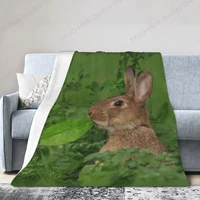 cute animal rabbit 3d printing fleece blanket blanket sofa bed blanket super soft warm blanket luxury blanket flannel blanket