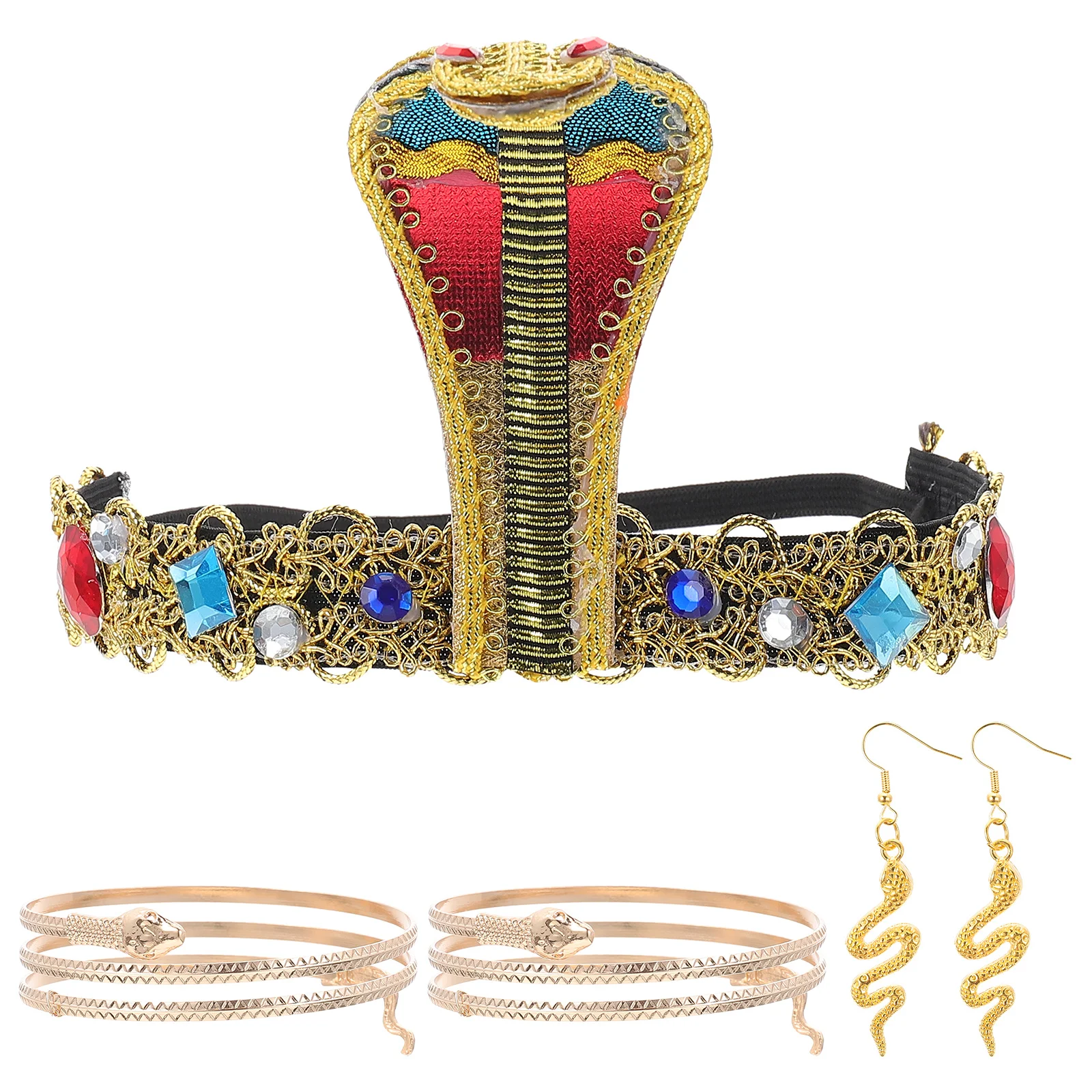 

Snake Headband Bracelet Decorative Earring Arm Cuff Bangle Bracelets Hairband Props Halloween Women's Stretch