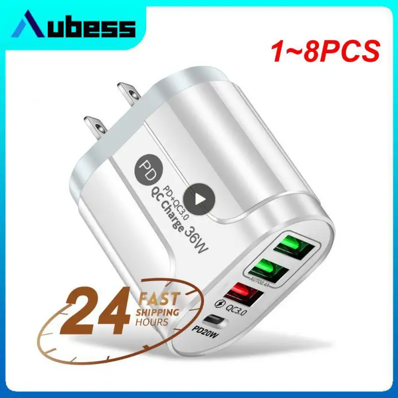 1 ~ 8 шт. PD + QC3. Стандартное зарядное устройство USB А с вилкой Стандарта ЕС США Великобритании Быстрая зарядка стандартное зарядное устройство 3USB с зарядной головкой PD для телефона